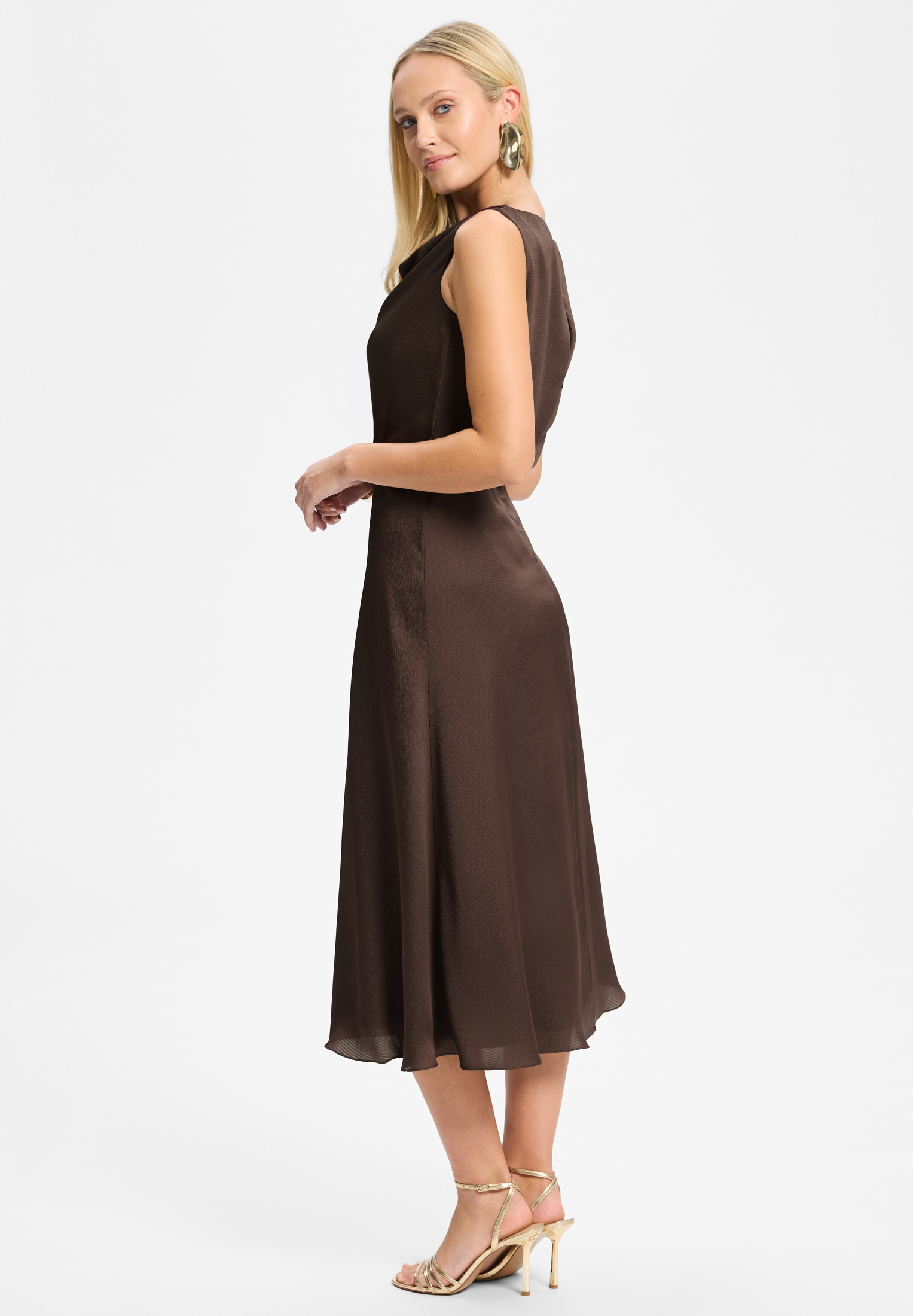 SWING-5AK04900-Dress-Gelegenheidskleding-Bruin SWING-5AK04900-Dress-Gelegenheidskleding-Bruin