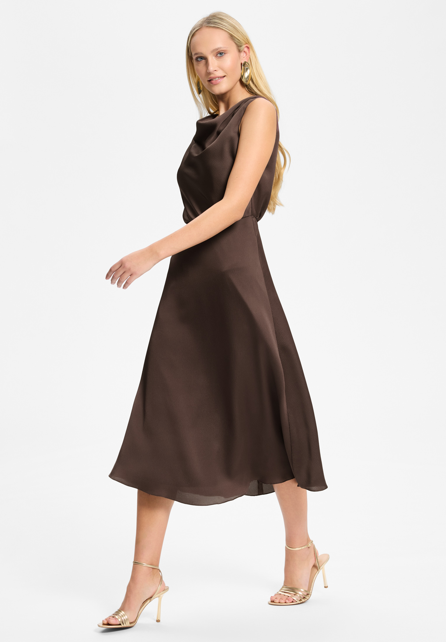 SWING-5AK04900-Dress-Gelegenheidskleding-Bruin SWING-5AK04900-Dress-Gelegenheidskleding-Bruin