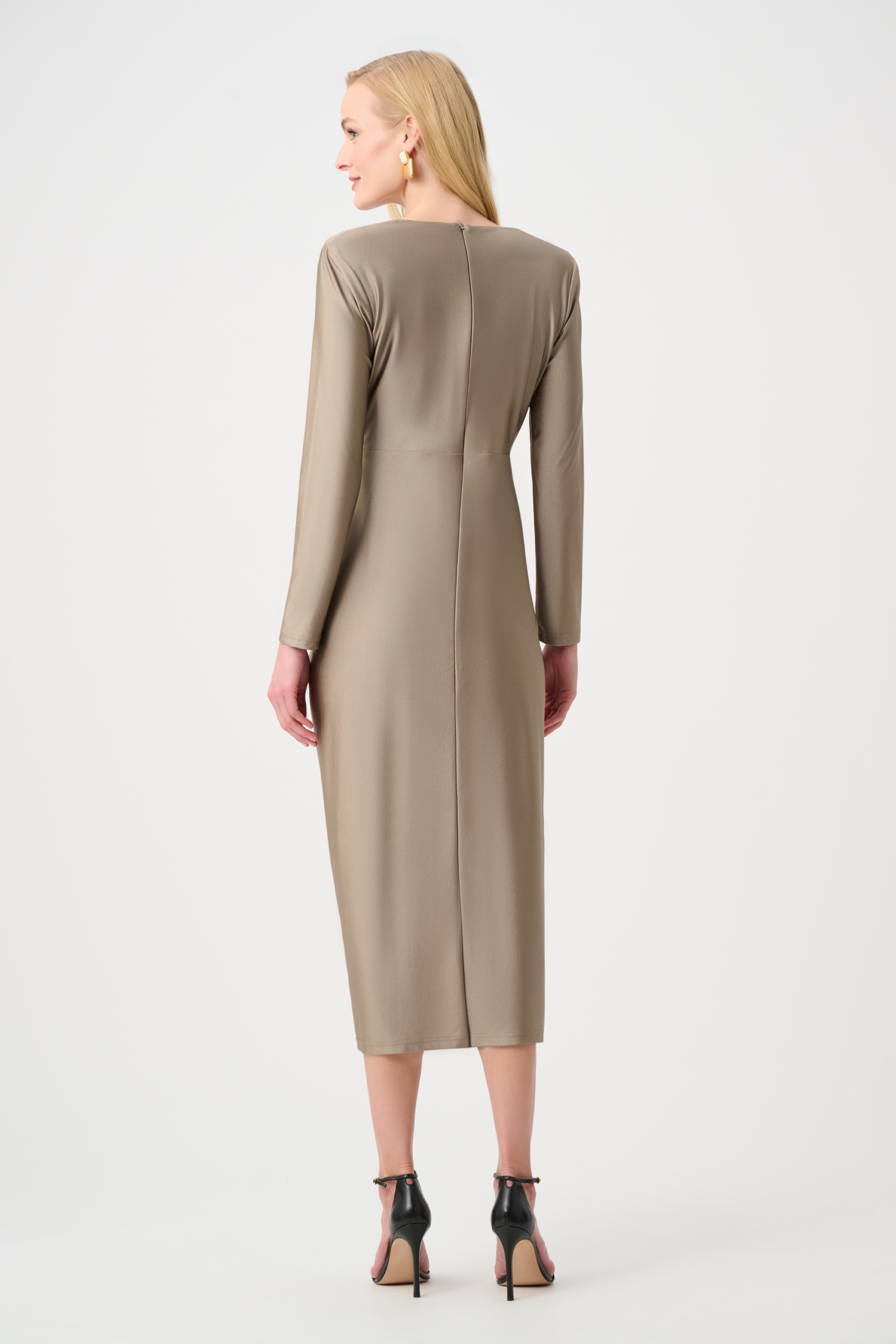Joseph-Ribkoff-253714F26-4543-Platinum-Grey-Champagne-Jurk-Gelegenheidskleding Joseph-Ribkoff-253714F26-4543-Platinum-Grey-Champagne-Jurk-Gelegenheidskleding